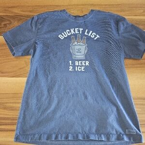 Life Is Good Blue 'Bucket List' Short Sleeve Graphic Tee Large